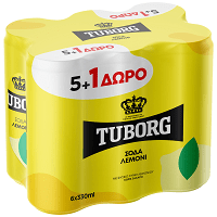 Tuborg Lemon Σόδα 330ml 5 +1 Δώρο