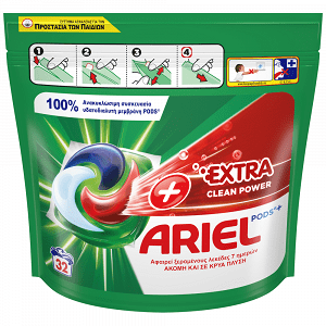 Ariel All In 1 Απορρυπαντικό Πλ. Ρούχων Κάψουλες Extra Clean 32τεμ