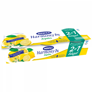 Harmony Επιδόρπιο Γιαουρτιού Λεμόνι 1% 170gr (2+1)