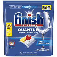 Finish Quantum All in 1 Ταμπλέτες Πλυντηρίου Πιάτων Λεμόνι 120τεμ