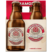 Μάμος Μπύρα Φιάλη Αφιλτράριστη 330ml 4τεμ