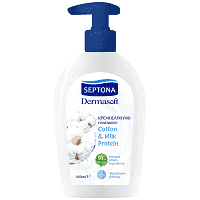 Septona Dermasoft Κρεμοσάπουνο Άντλια Cotton & Milk 400ml