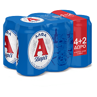 Άλφα Μπίρα Χωρίς Αλκοόλ Κουτί 330ml 4+2 Δώρο