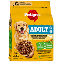 Pedigree Adult Ξηρή Τροφή Σκύλου Κοτόπουλο & Λαχνικά 2.6kg