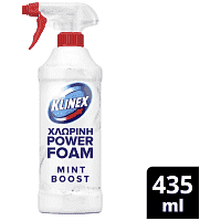 Klinex Power Foam Αφρός Καθαρισμού Μπάνιου Με Χλώριο 435ml