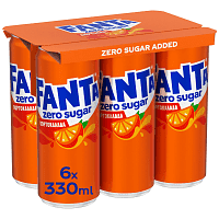 Fanta Πορτοκαλάδα Zero Χωρίς Ζάχαρη 6x330ml