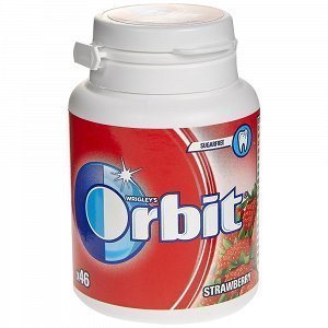 Orbit Τσίχλα Φράουλα Μπουκάλι 64gr