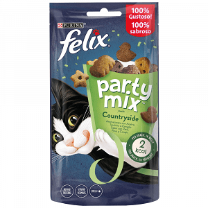 Felix Party Mix Snack Τροφή Γάτας Πάπια Γαλοπούλα Κουνέλι 60gr