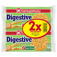 Παπαδοπούλου Digestive Μπισκότα Χωρίς Ζάχαρη 2x250gr