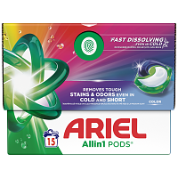 Ariel All in 1 Απορρυπαντικό Πλυντηρίου Κάψουλες Color 15Μεζ.