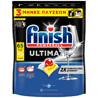 Finish Ultimate Ταμπλέτες Πλυντηρίου Πιάτων Λεμόνι 65τεμ