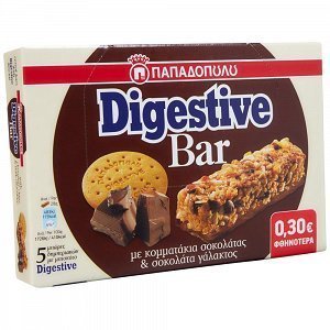 Παπαδοπούλου Digestive Bar Κομματάκια Σοκ/τα & Σοκ/τα Γάλακτος -0,30€