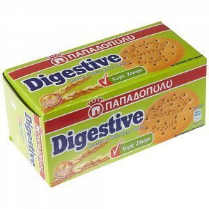 Παπαδοπούλου Μπισκότα Digestive Ολικής Άλεσης Χωρίς Ζάχαρη 250gr