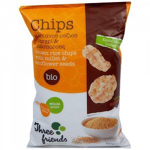 3Friends Βιολογικά Chips Ρυζιού Με Κεχρί & Ηλιόσπορο 60gr