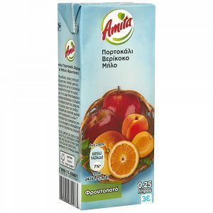 Amita Φρουτοποτό Πορτοκάλι, Βερύκοκο & Μήλο 250ml