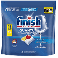 Finish Quantum All In 1 Caps Πλυντηρίου Πιάτων Lemon 18τεμ