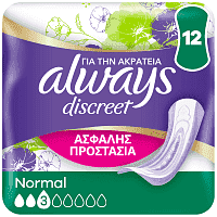 Always Discreet Σερβιέτες Ακράτειας Normal 12τεμ