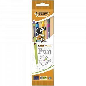 BIC Matic Fun 0.7mm HB Μηχανικό Μολύβι - Διάφορα Χρώματα, 3τεμ