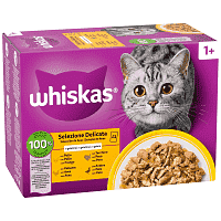 Whiskas Υγρή Τροφή Γάτας Πουλερικά Σε Ζελέ 85gr 12τεμ