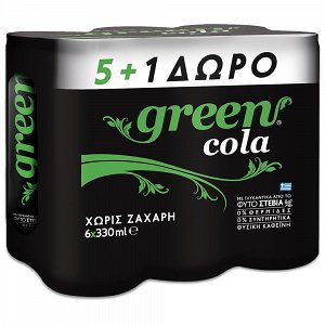 Green Cola Με Στέβια 330ml 5 + 1 Δώρο