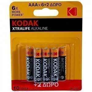 Kodak Xtralite Μπαταρία Αλκαλική ΑΑΑ 6+2 Δώρο
