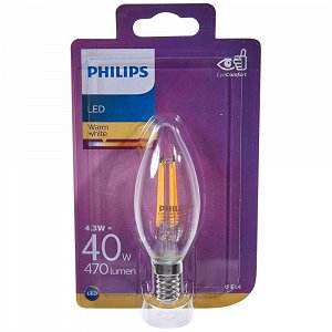 Philips Λάμπα Led Filament Κερί 40W E14