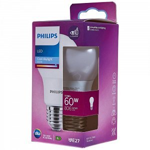 Philips Λάμπα Led Κλασσική Ψυχρού Φωτός 60W Ε27