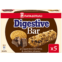 Digestive Bars Κομμάτια Σοκολάτας & Σοκολάτα Γάλακτος 5x28gr