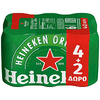 Heineken Μπίρα Κουτί 330ml 4+2 Δώρο