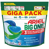 Ariel Big One Απορρυπαντικό Πλυντηρίου Ρούχων Κάψουλες Alpine 40 Μεζ.