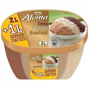 Nestle Aloma Παγωτό Σοκολάτα Μπισκότο Φουντούκι 1,455gr (3lt)
