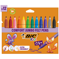 Bic Μαρκαδόροι Ζωγραφικής Comfort Jumbo 12τεμ