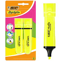 Bic Highlighter Flat Bl2 Yellow 2τεμ