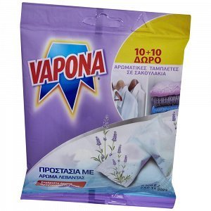Vapona Αρωματικές Ταμπλέτες Λεβάντας 10+10 Δώρο