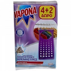 Vapona Σκοροκτόνες Πλακέτες Λεβάντα 4+2τεμ Δώρο