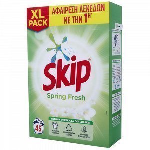 Skip Spring Fresh Απορρυπαντικό Ρούχων Σκόνη 45μεζ 2,925kg