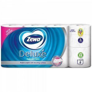 Zewa Deluxe Χαρτί Υγείας Delicate Care 3φύλλων 8άρι 0,728kg