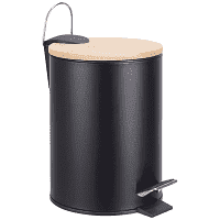 Home Comfort Κάδος Μπάνιο Στρογγυλός Με Μπαμπού Καπάκι 3lt