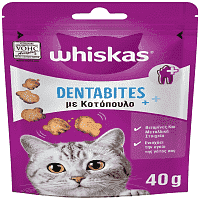 Whiskas Dentabites Τροφή Για Γάτες Με Κοτόπουλο 40gr