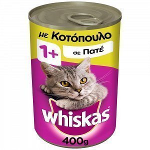 Whiskas Κονσέρβα Για Γάτες Κοτόπουλο 400gr
