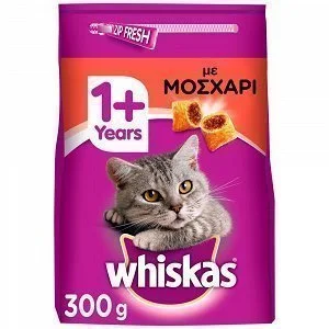 Whiskas Adult Μοσχάρι Ξηρά Τροφή Γάτας 300gr
