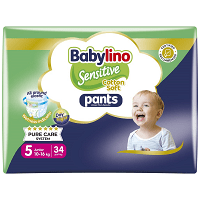 Babylino Sensitive Cotton Soft Pants Junior No5 10-16kg 34τεμ