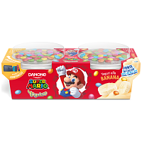 Danone Super Mario Μπανάνα Με Σοκολατοκουφετάκια 2x110gr