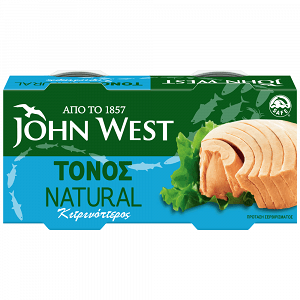 John West Τόνος Natural 160gr 2τεμ (Στραγγισμένο Βάρος 224g)