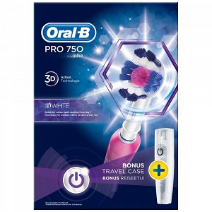 Oral-B Pro 750 Pink Επαναφορτιζόμενη Ηλεκτρική Οδοντόβουρτσα