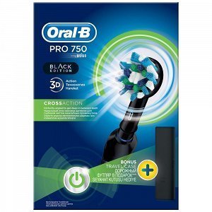 Oral-B Pro 750 Black Επαναφορτιζόμενη Ηλεκτρική Οδοντόβουρτσα