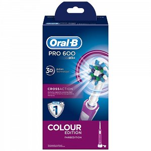 Oral-B Pro 600 Pink Επαναφορτιζόμενη Ηλεκτρική Οδοντόβουρτσα