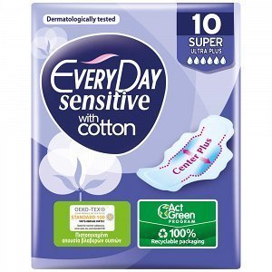 EveryDay Σερβιέτες Sensitive Ultra Plus Super With Cotton 10τεμ