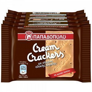 Παπαδοπούλου Cream Crackers Σίκαλης Fresh Packs 5x47gr