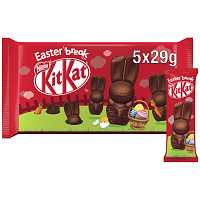 KitKat Σοκολατένια Πασχαλινά Λαγουδάκια με Κομματάκια Γκοφρέτας (5x29g) 145g